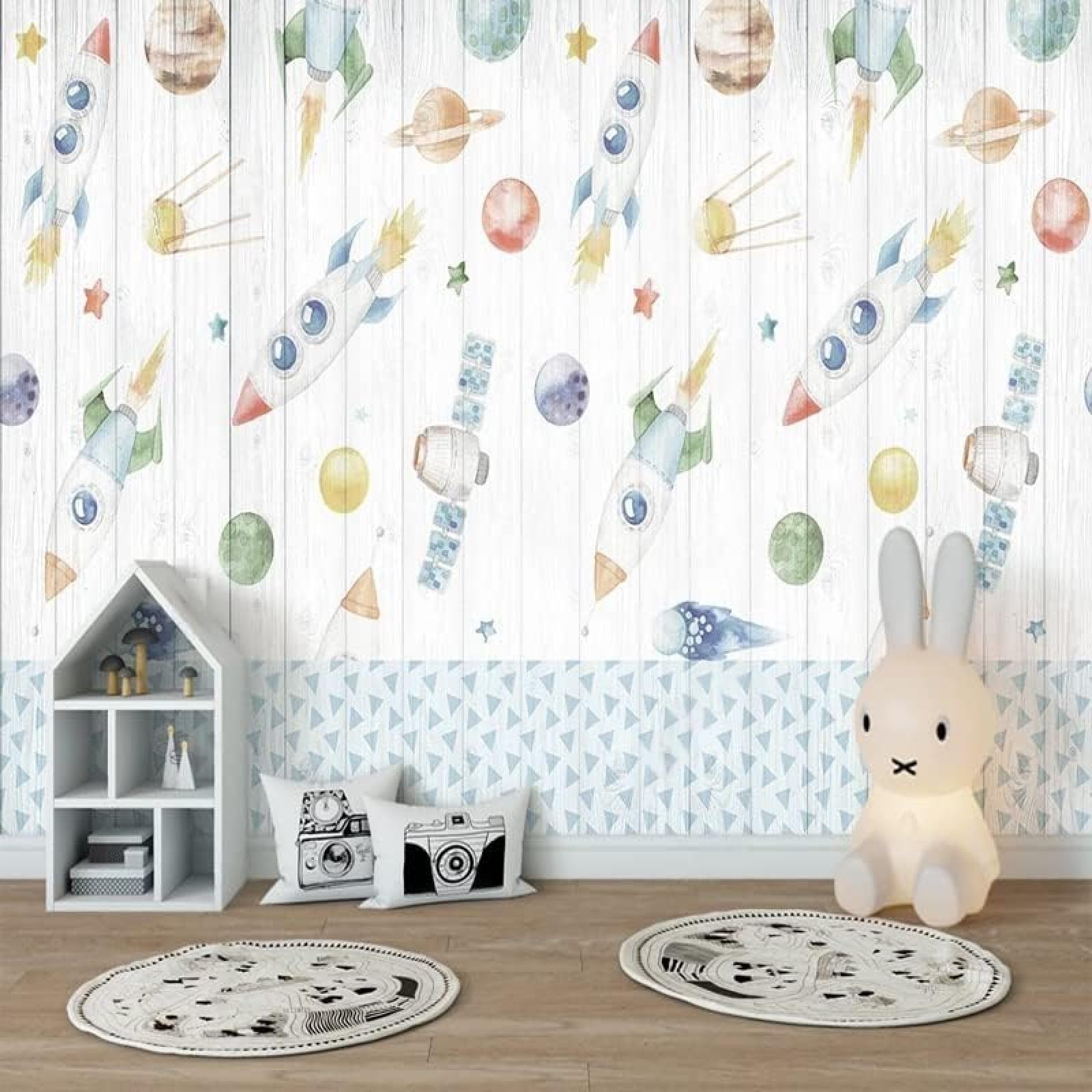 Papier peint 3D planète XLMING pour décorer la chambre d'enfant et le salon