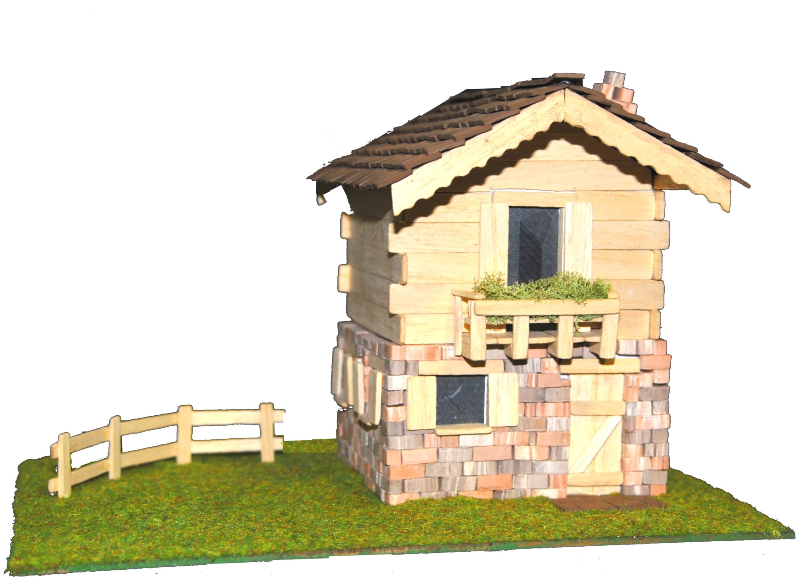 DOMUS KITS Casa Trentina 1:50 Scale Wooden and Brick Assembly Kit, brown, Small - Image 3
