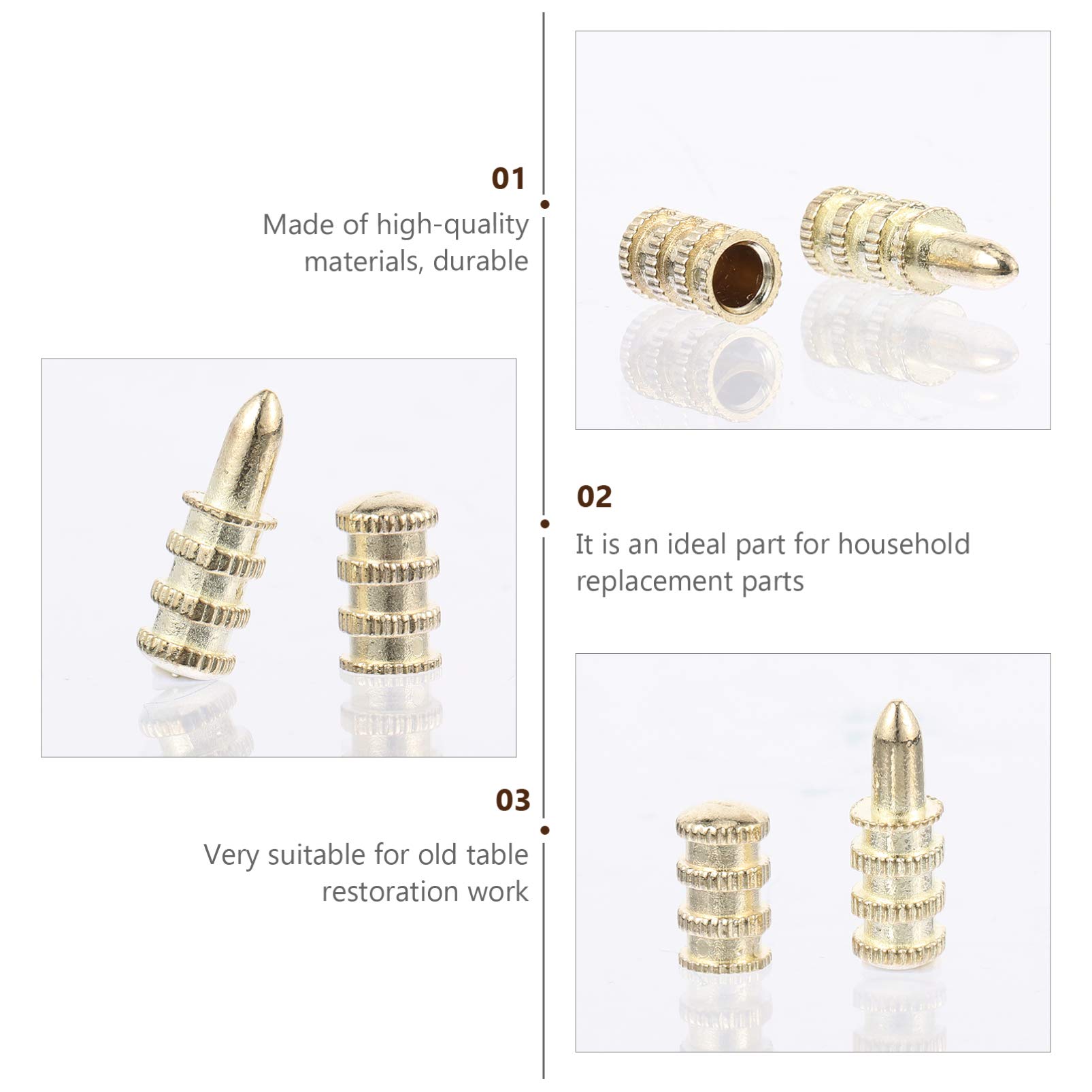POPETPOP Escritorio Conector Perno de La Tabla de La Tabla de Alineadores Pin de Alineación Pines Hardware Hardware Pines de Latón con Insertos Roscados para Madera