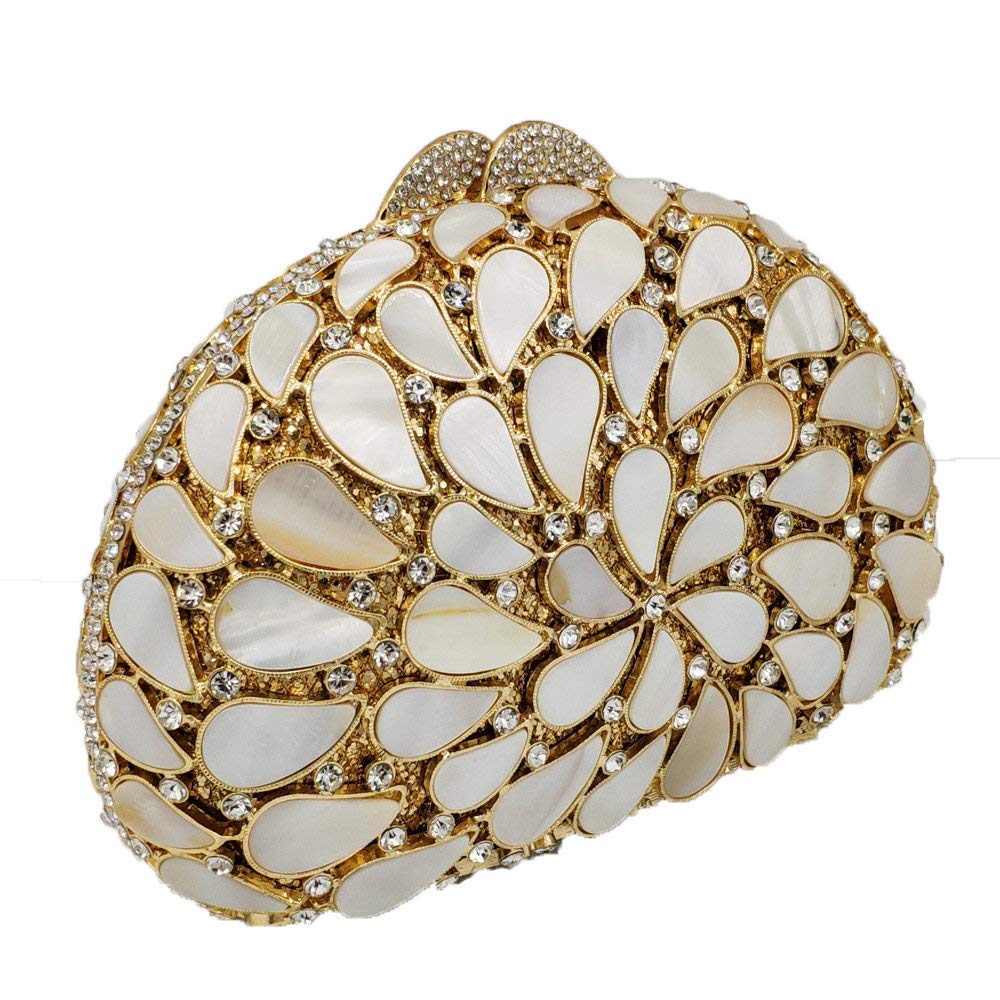 momo mo Portafoglio Donna Pochette Sera Borsetta Partito Cerimonia Borsa Sposa Spalla Frizioni Eleganti (Marrone)