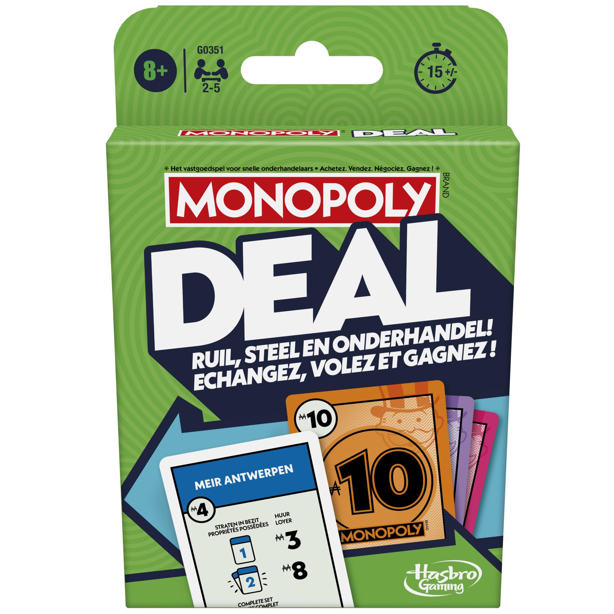 Hasbro Gaming Monopoly Deal Card Game - French and Dutch Version
