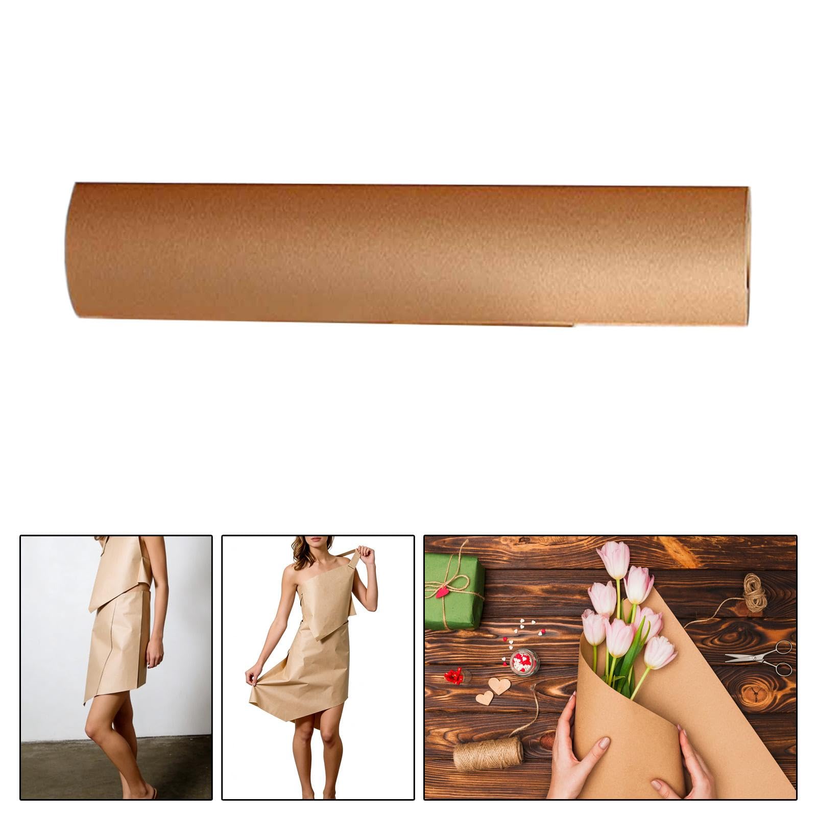 Rotolo di Carta, Marrone, Decorativo, Largo 79 Cm, per Carta Da Regalo per Bouquet, Runner Da Tavolo per Matrimoni E, 250g 15m