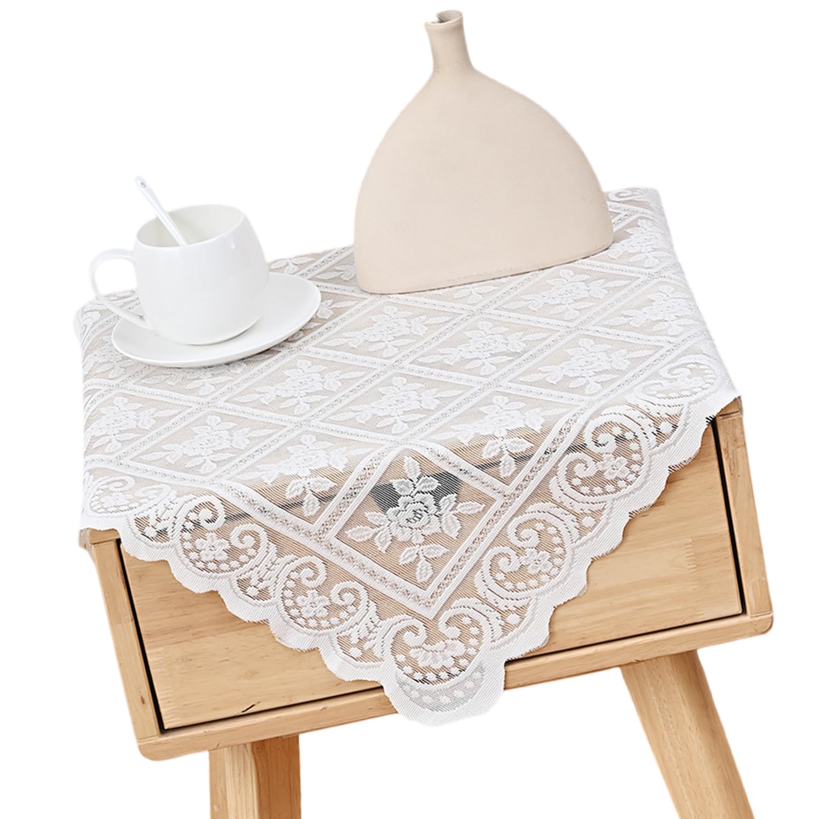 Delicate Embroidered White Table Runner Timelessly Elegant Design Versatilitys Home Decors for Dressers Consoles Decors Lace Tablecloth for Bedsides Table