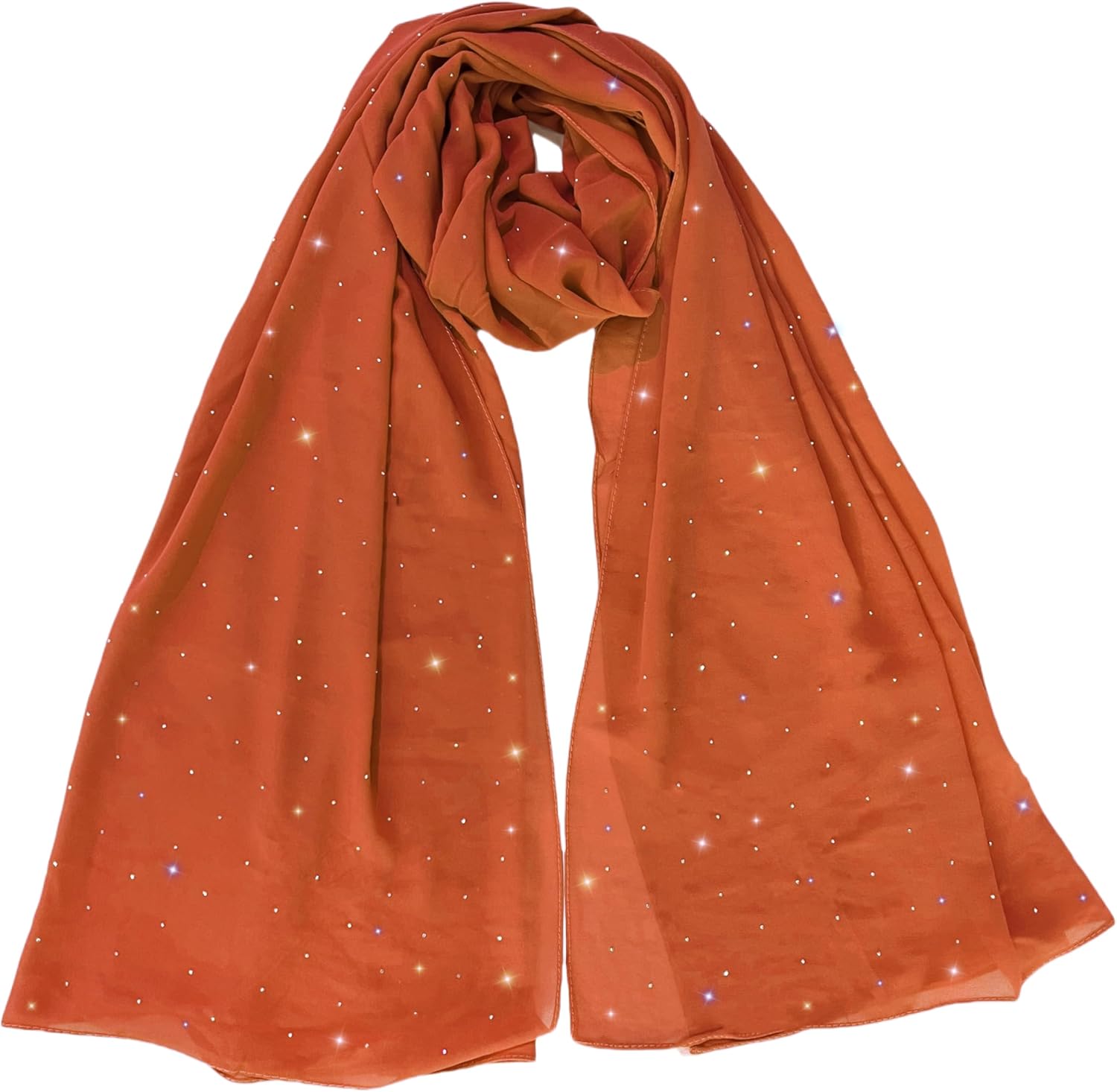 Lina & Lily Sparkle Rhinestones Women's Chiffon Scarf Shawl Wrap Sheer Lightweight