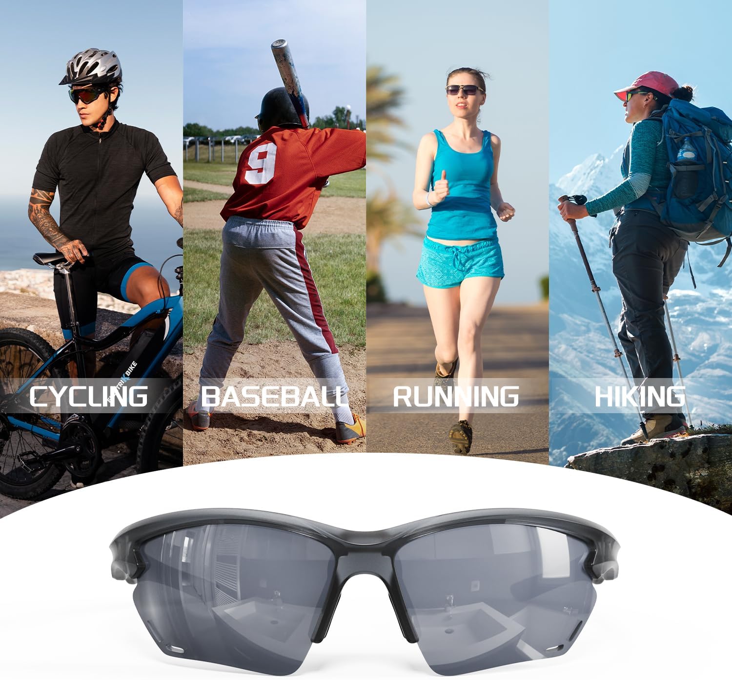 Polarized Sports Sunglasses for Men Women, Idea for Baseball Softball Cycling Fishing Running Golf Glasses TR90 Frame - Image 6