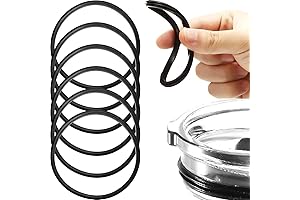 Black Rubber Replacement Sealing Lids for Stainless Steel Tumblers (6 Pack)