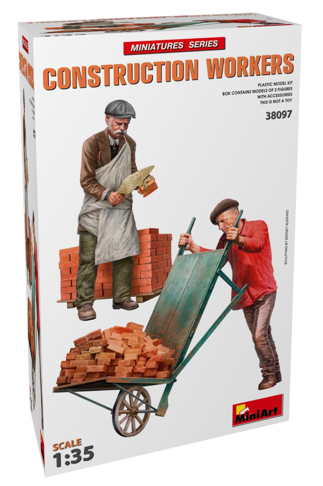 MINIART 38097 1/35 Construction Workers With Accessories Static Model Kit