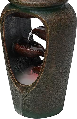 Miniatura 4 de Fuente de agua de mesa para interiores con bomba automática, cascada iluminada, fuentes de agua para interiores para amigos o familiares, decoración