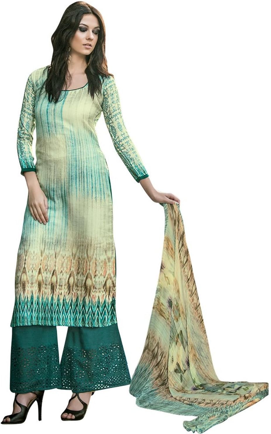 Shelina cream raw silk Pakistani Printed salwar suit