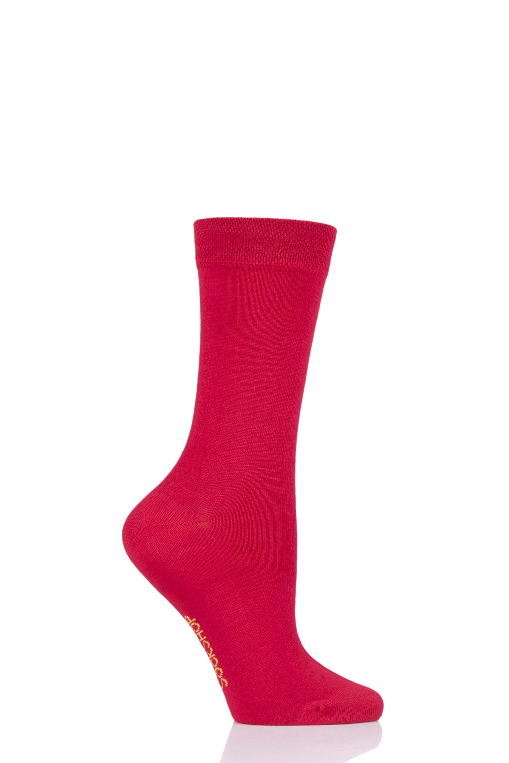 SockShop Ladies Colour Burst Vibrant Bamboo Socks with Smooth Toe Seams Pack of 1 Redder than Red 4-8
