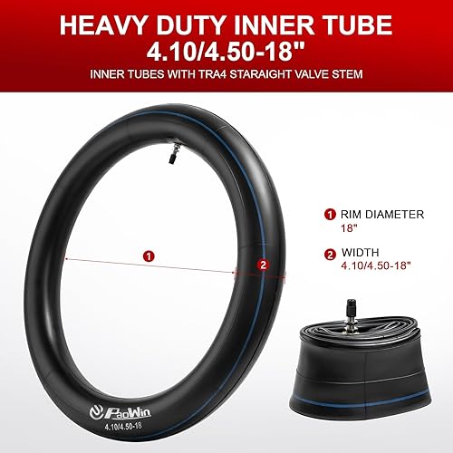 Miniatura 4 de 110100-18 4PR TT 64M - Neumático delanterotrasero y tubo interior para motocross compatible con neumáticos de bicicleta todoterreno 110100-18