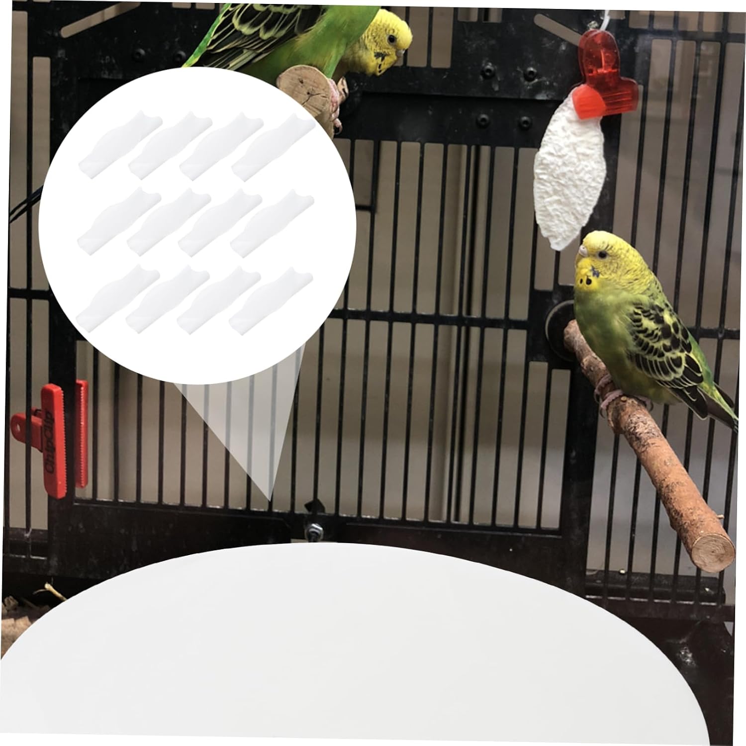 GANAZONO 100pcs Disposable Bird Cage Mats Absorbent Paper Cushion Liners for Parrots Non- Pads for Bird Cages for Keeping Habitats