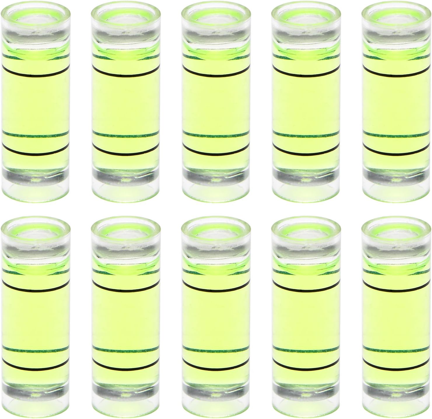 HARFINGTON 10pcs Nivel de Burbuja Cilíndrico 9x25mm Mini