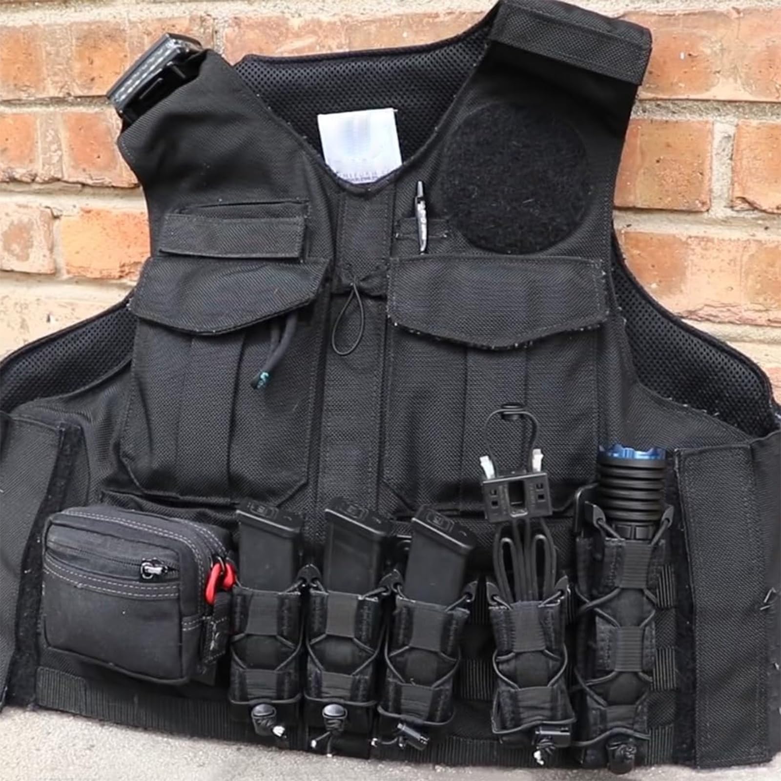 Genérico Funda Universal Doble/Triple para Cargadores de Pistola, Holster Táctico 9mm con Soporte para Linterna, Bolsa MOLLE EDC Outdoor