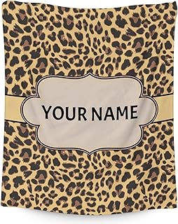 Custom Leopard Blanket with Name for Kids, Aldults - Soft, Fuzzy & Cozy - 60
