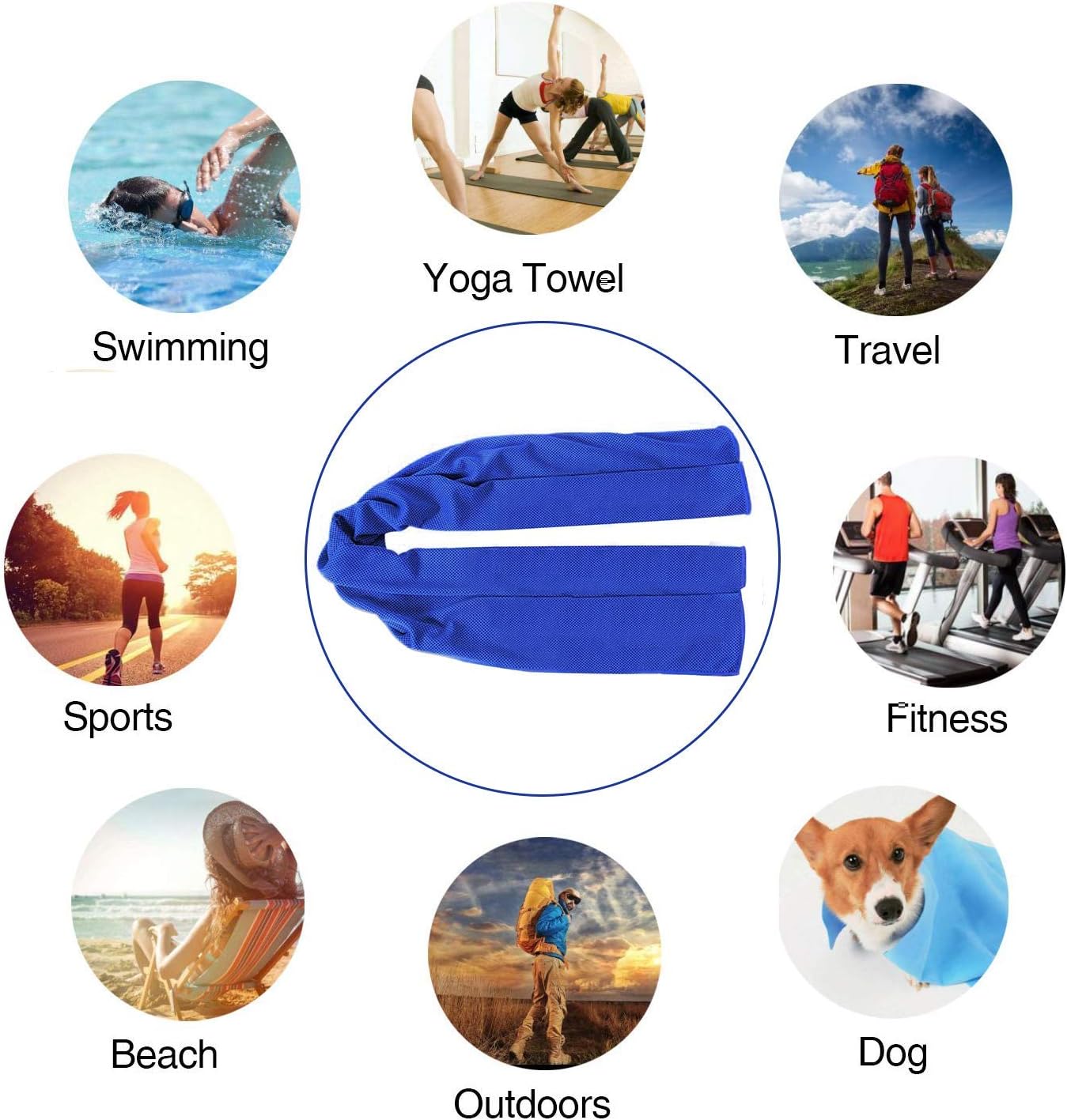 Sukeen [4 Pack Cooling Towel (40"x12"),Ice Towel,Soft Breathable Chilly Towel,Microfiber Towel for Yoga,Sport,Running,Gym,Workout,Camping,Fitness,Workout & More Activities - Image 4