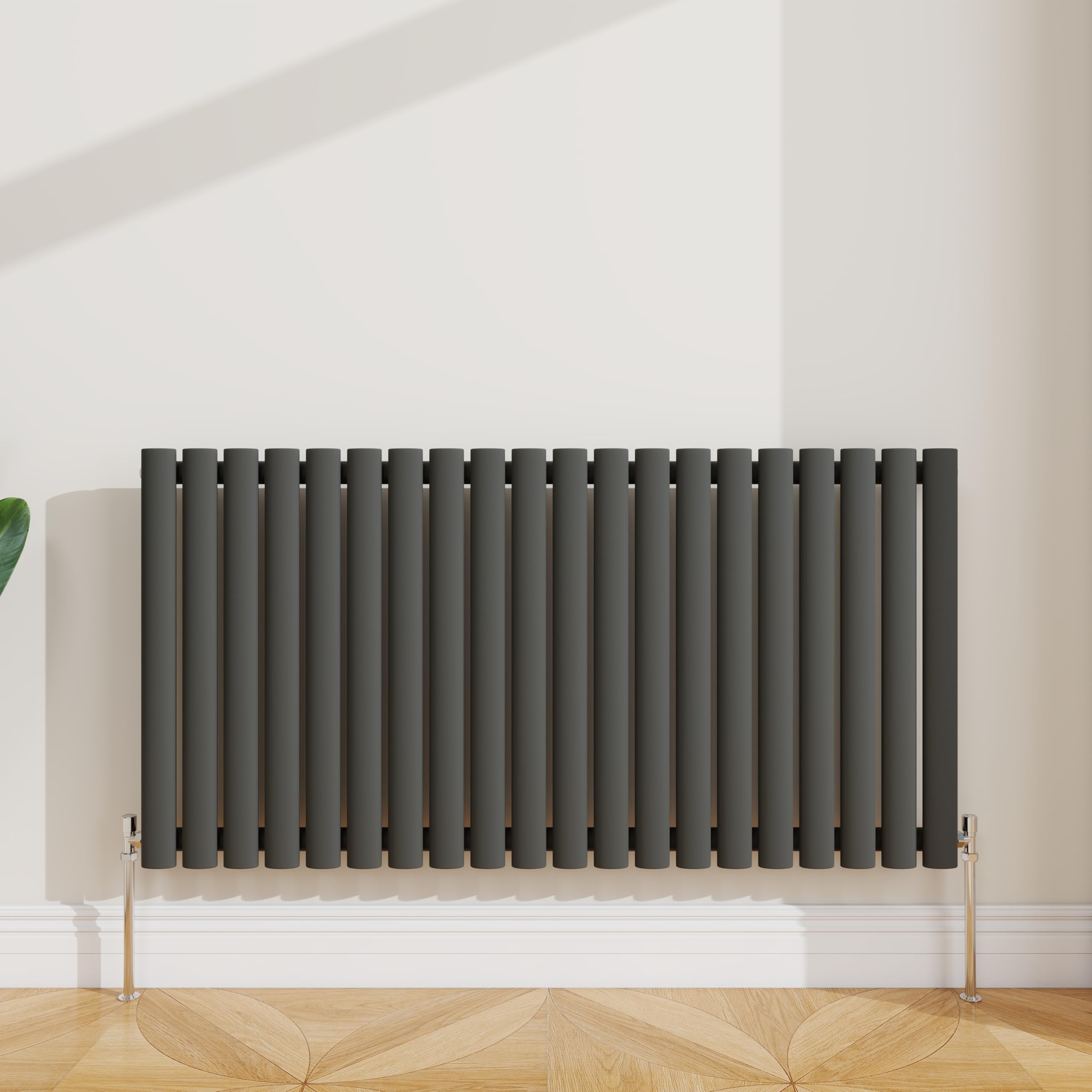 Sline Sanitary Anthracite Horizontal Oval Column Rradiator Bathroom Central Heating 600×1180Mm Single Panel Radiator