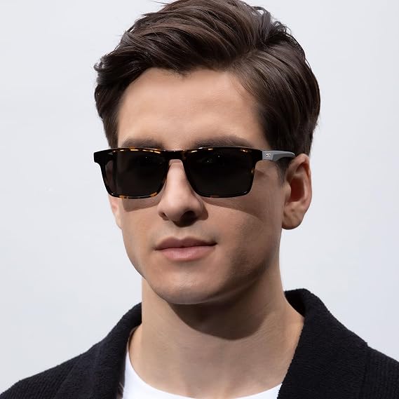 CARFIA Retro Acetate Polarized Sunglasses for Men Square Shades CA62162