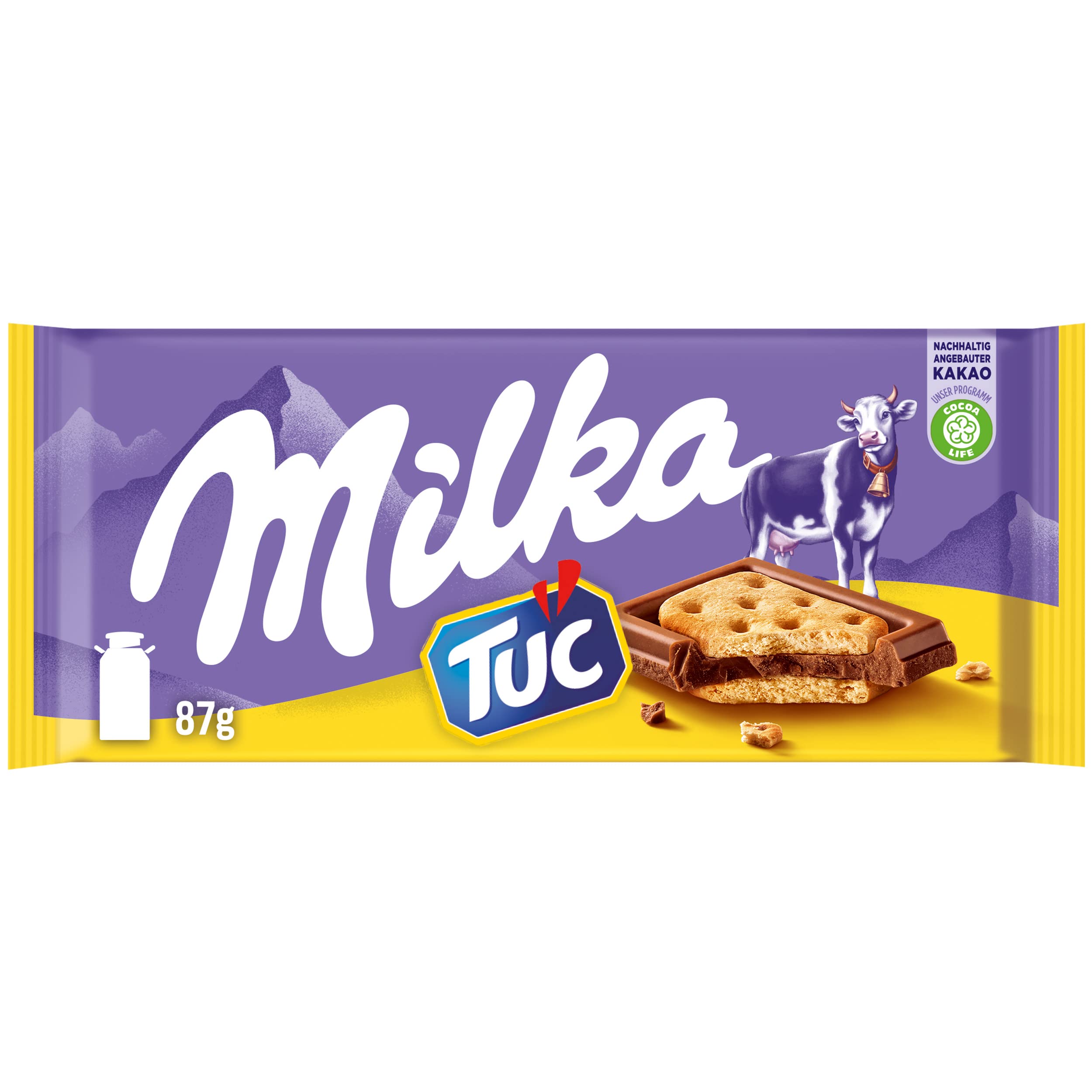 Milka TUC – Alpenmilch-Schokolade mit knusprigen Mini-Crackern – 87g