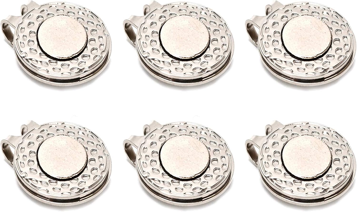FINGER TEN Golf Hat Clip Value 6 Pack for Women Men, Cap Clips Sliver Ball Markers Holder (6 Clips) : Sports & Outdoors