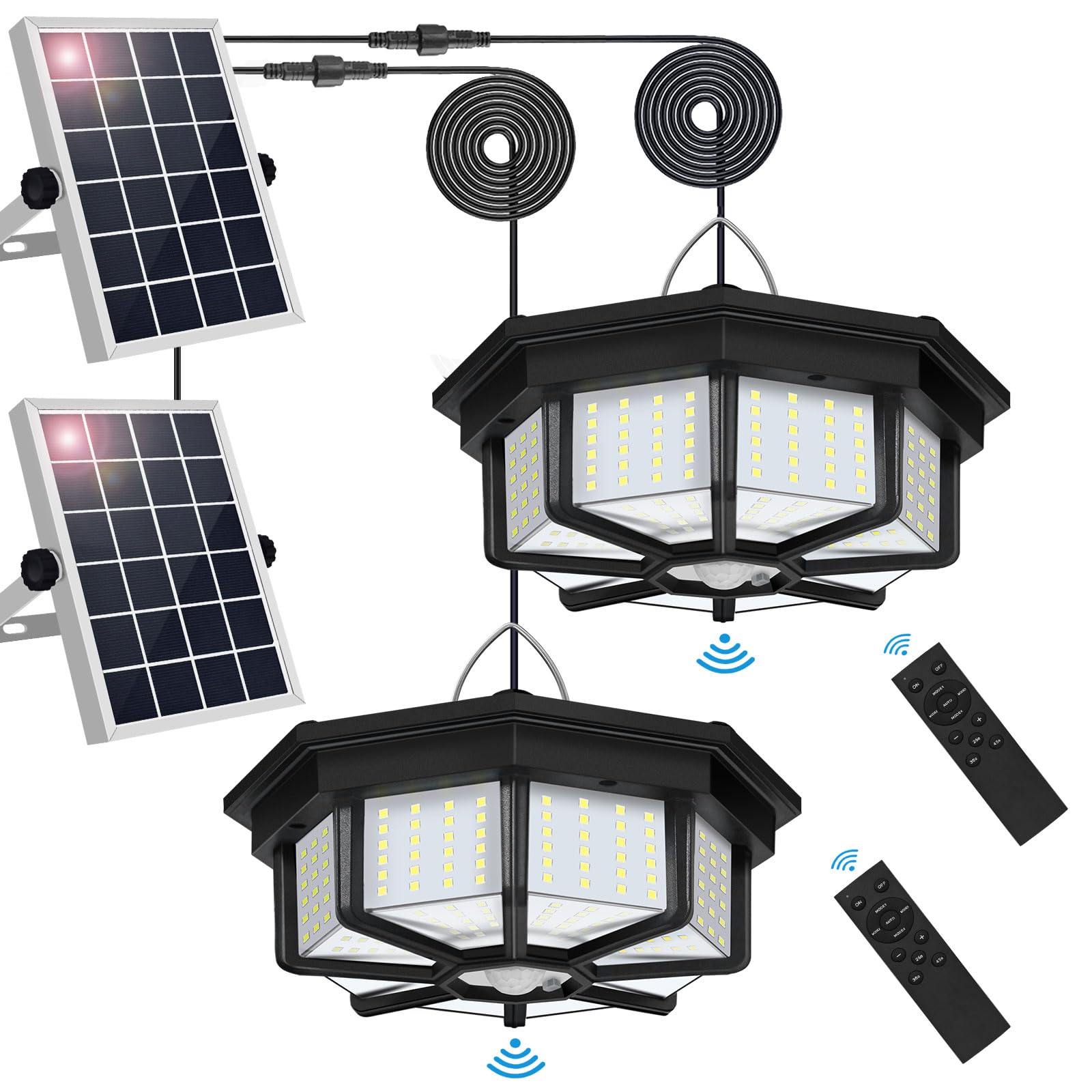 Aqonsie 288LED Solar Shed Lights 2 Pack
