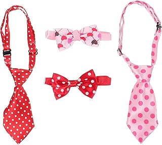 バレンタインデー用犬用蝶ネクタイ ハート柄ペット用装飾品 軽量コンパクト設計 パーティーや休日のイベント向け 2セット