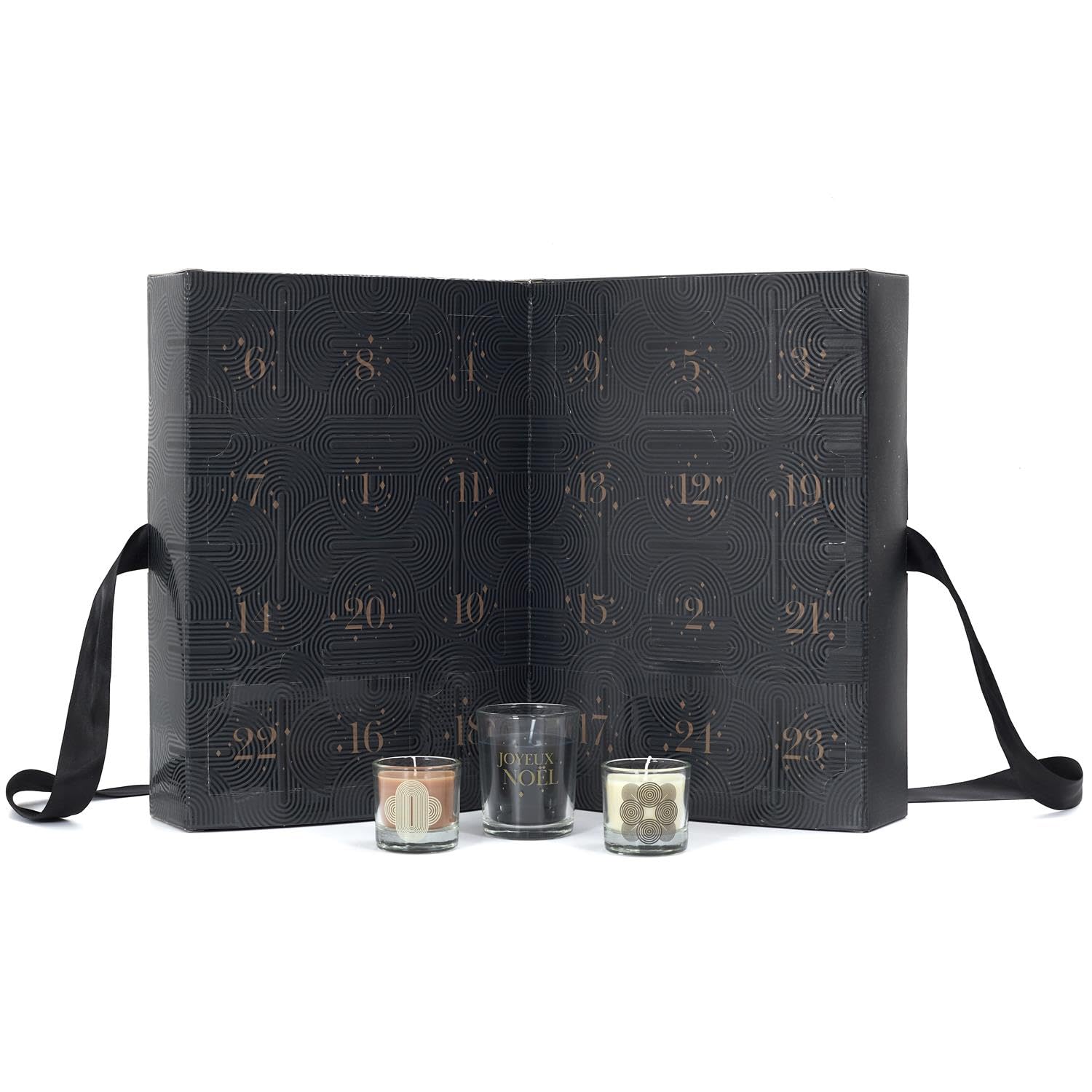 Luxuriöser Adventskalender mit 24 exklusiven Duftkerzen – Elegantes Design und erlesene Winterdüfte – Beige
