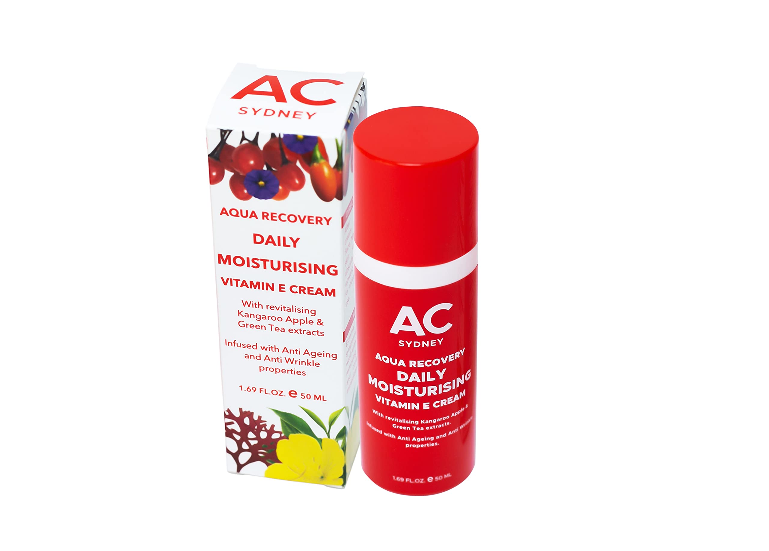 Aqua Recovery Moisturising Vitamin E Cream With Australian Kangaroo Apple and Green Tea Extract Infused with Anti Wrinkle and Anti Ageing Properties For All Skin Types No Toxic Materials