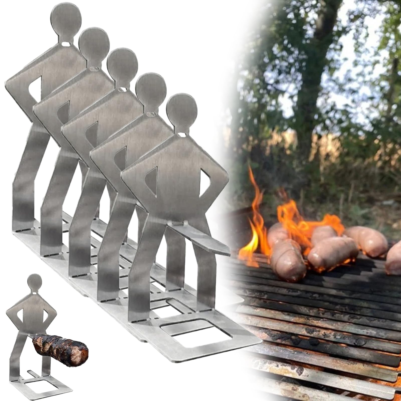 Lot De 2 Supports à Saucisses En Acier Inoxydable Pour Hot-dogs