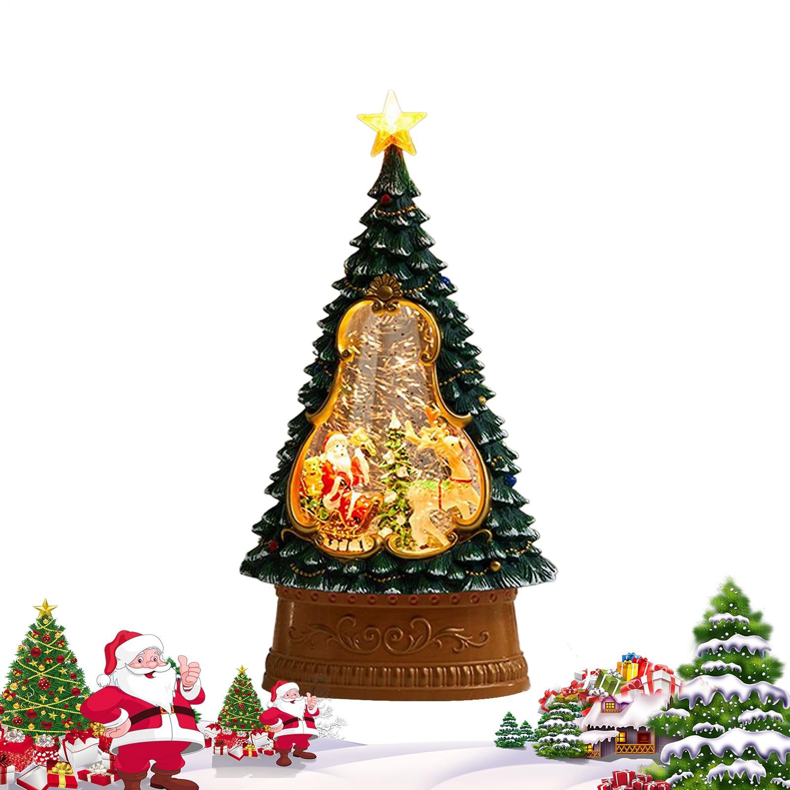Linterna de globo de nieve decorativa de Papá Noel para regalar en Navidad