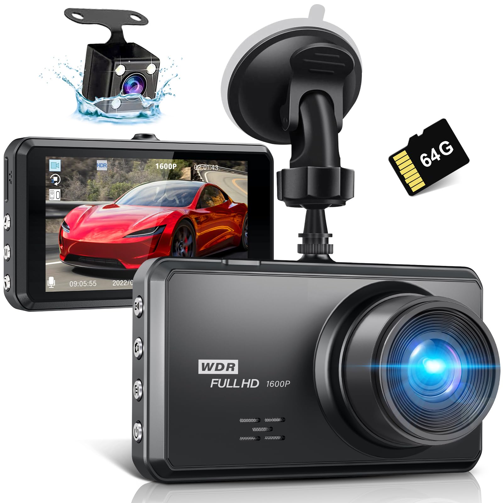 Miden 2-Channel Dash Cam