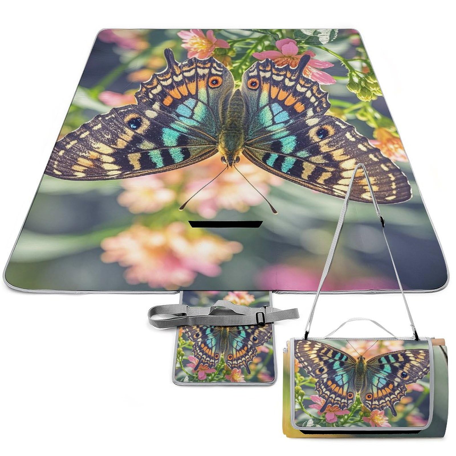 Tapis de parc pliable papillon pour stopper l'humidité et le sable du sol