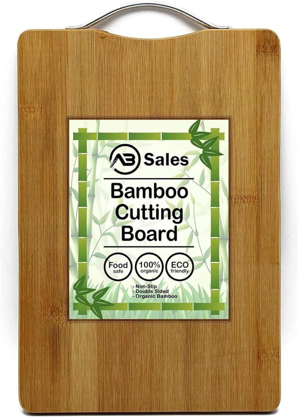 AB SALES Cutting Board for Kitchen with an Aluminium Handle - Heavy Duty Stain Resistant Non Slip Chopping Board - Durable Smooth, 32X22X1.8 cm