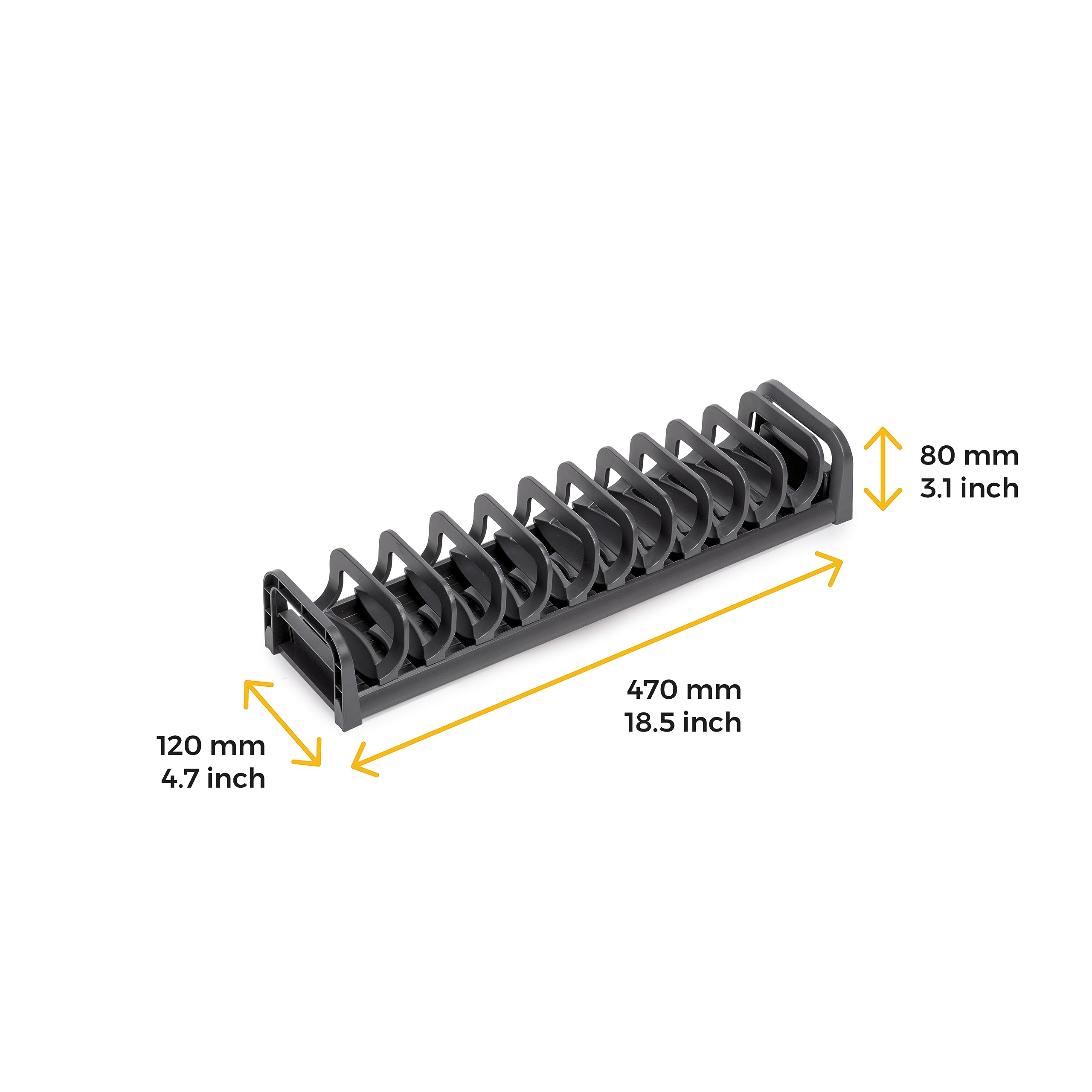 Emuca - Plattenhalter für Schublade, 120x470 mm, Grau anthrazit, Aluminium und Kunststoff
