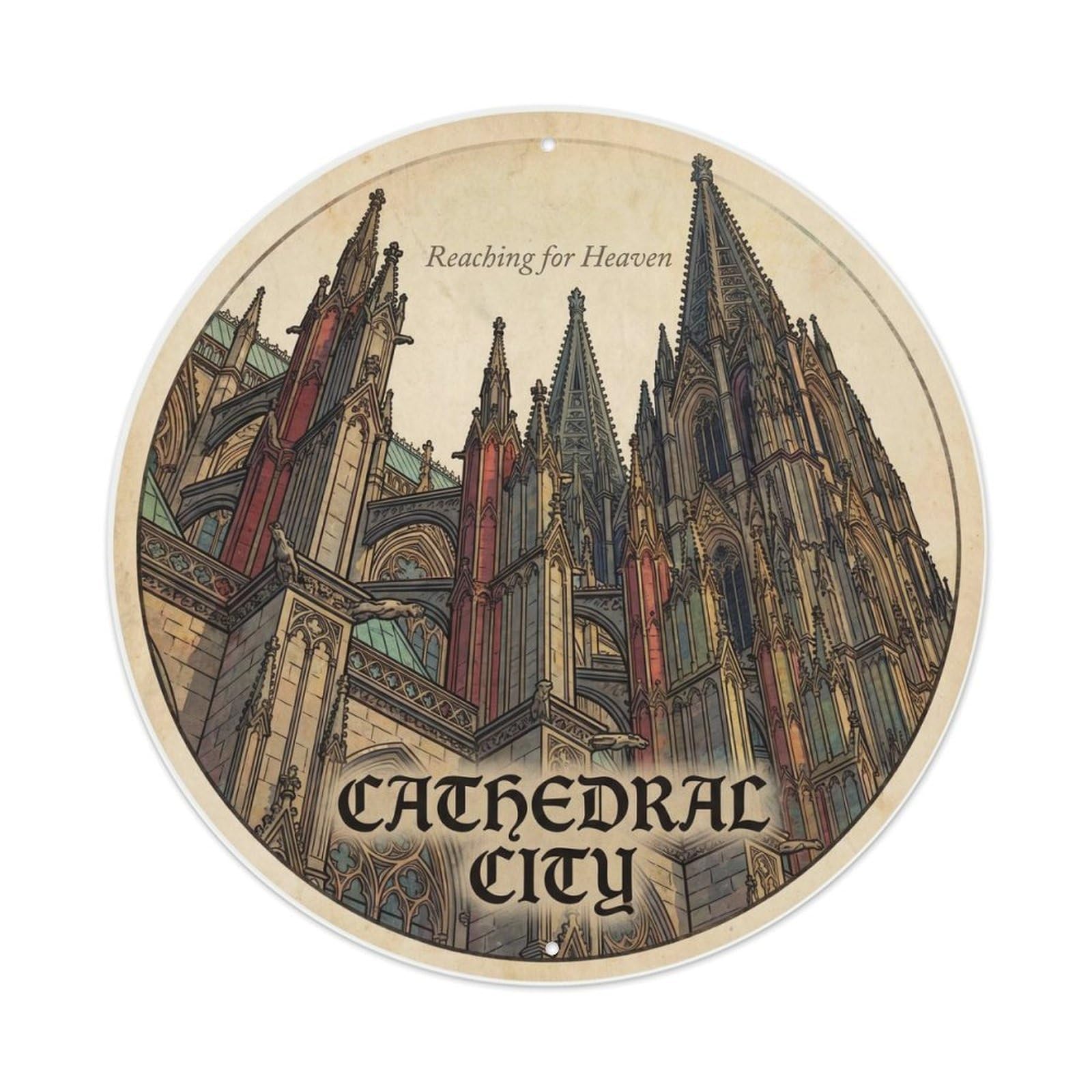 Vintage Travel Cathedral Germany Metal Tin Sign