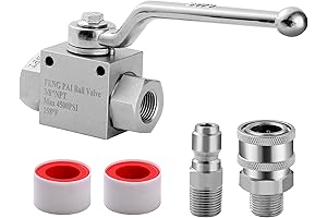 Pressure Washer Ball Valve with 3/8" Quick Connect Fittings for 4500 PSI