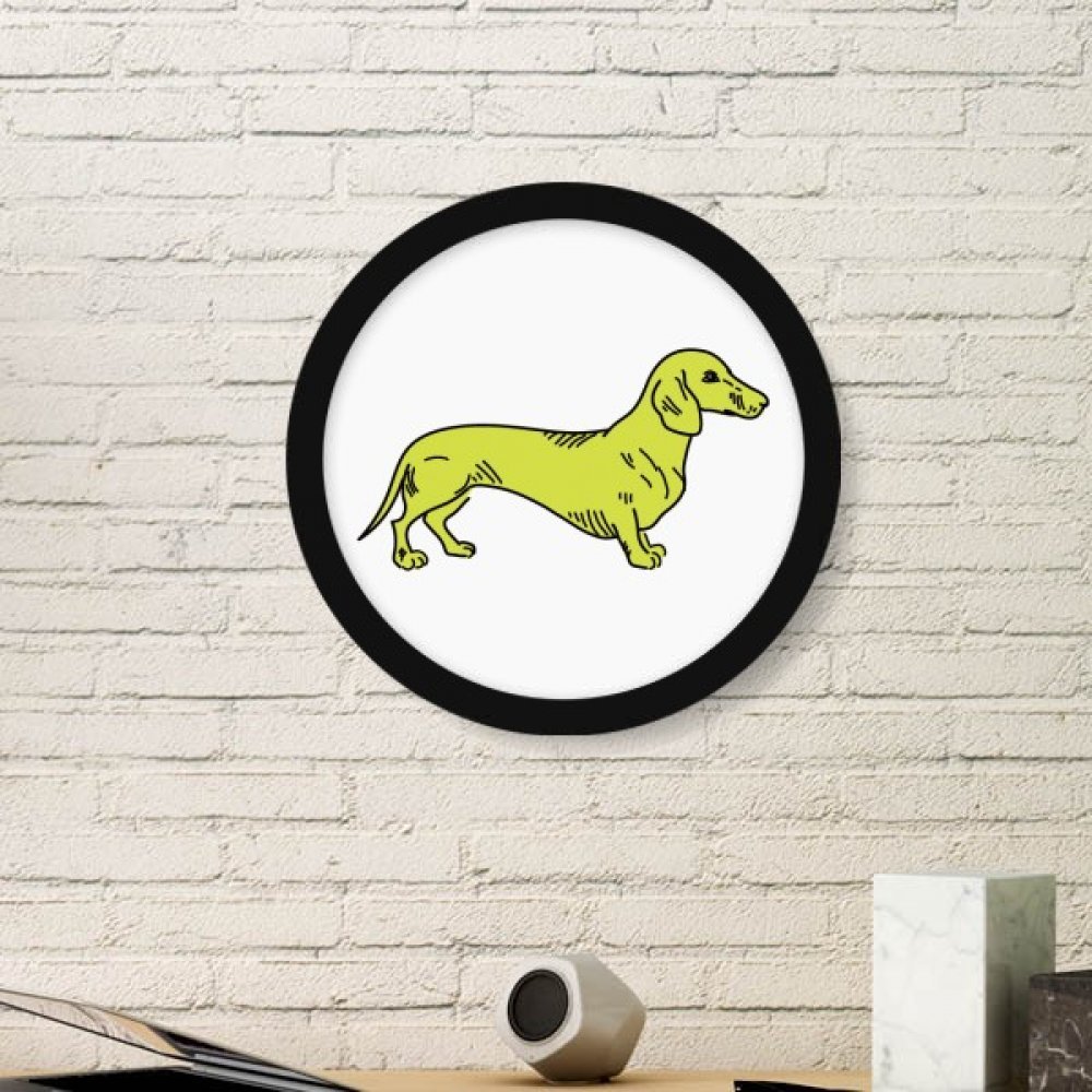 Cadre photo ronde chien jaune en bois une idee cadeau decoration
