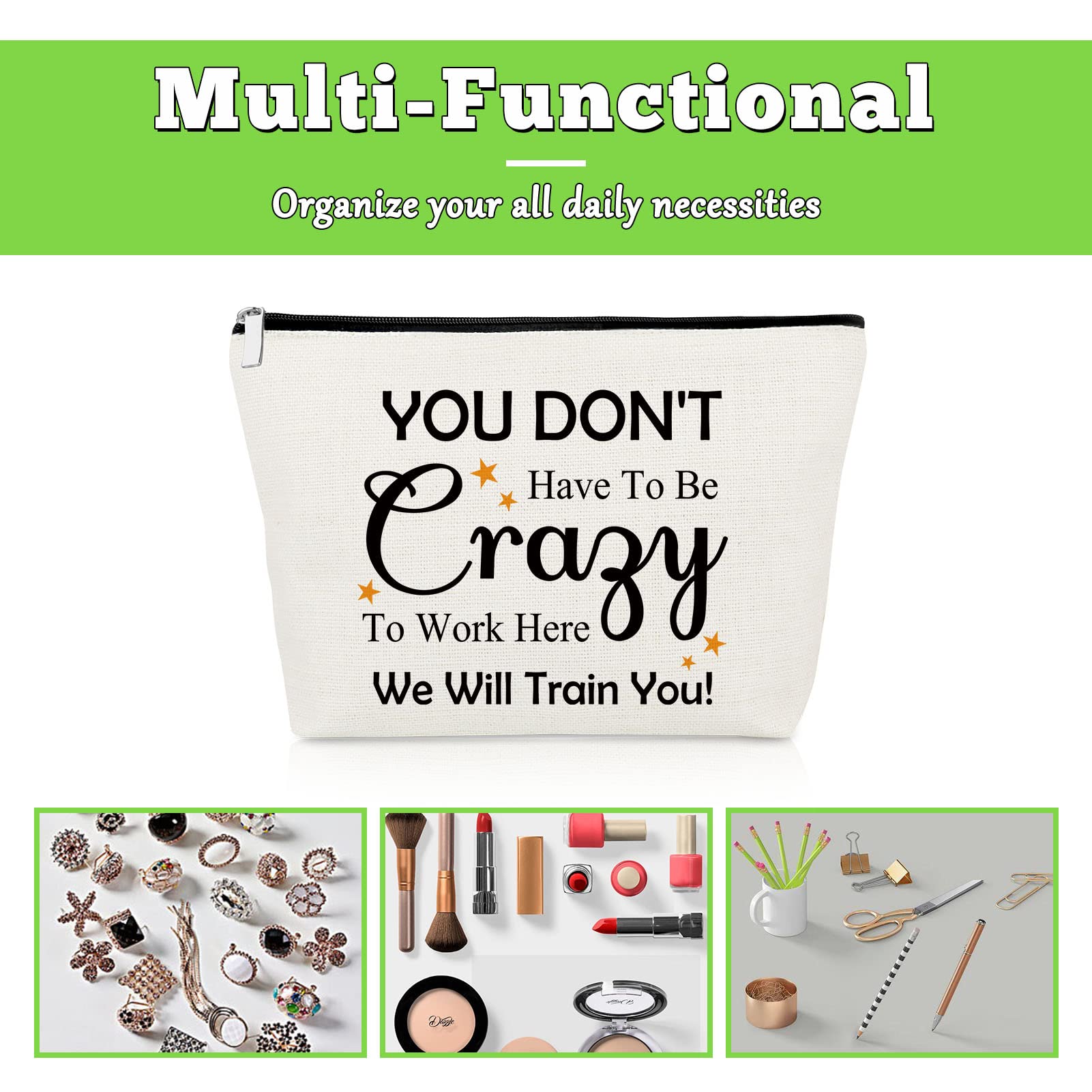 Regalos para compañeros de trabajo para mujeres, bolsa de maquillaje, regalo de despedida de compañera de trabajo, regalo de bienvenida para empleados, regalo de agradecimiento para empleados, regalo
