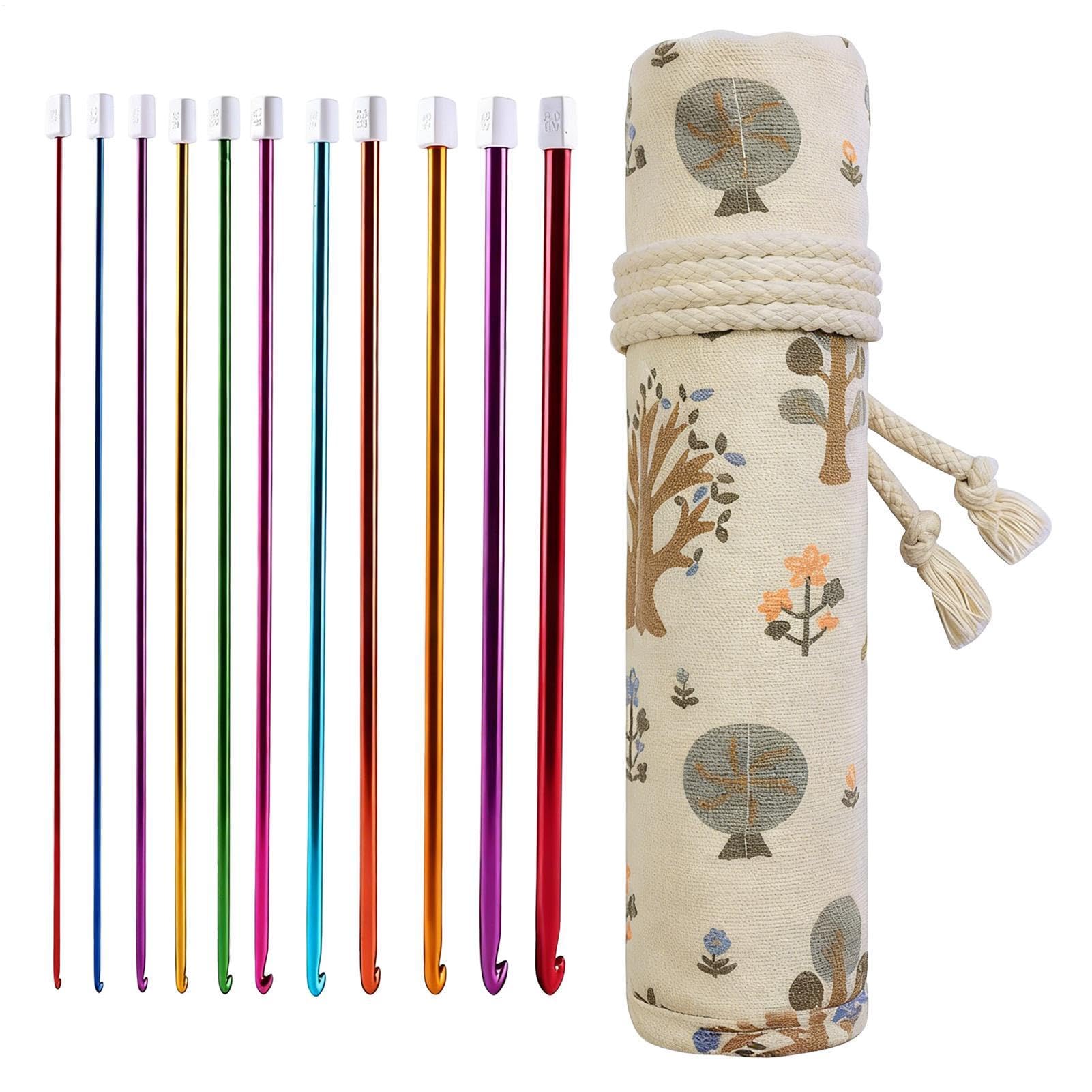 Agujas de ganchillo ergonómicas y de colores para tejer mantas cómodamente en casa 8