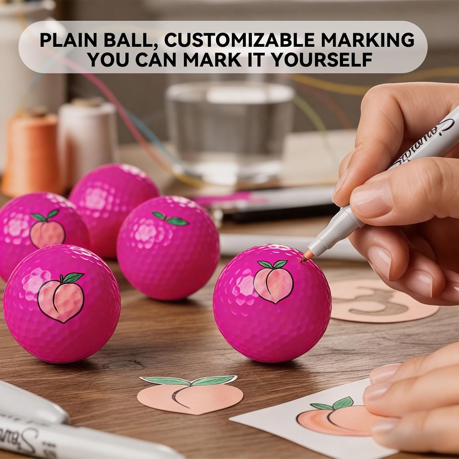 Colored Golf Balls, High Visibility Easy to Find, 2-Piece, Blank No Logo