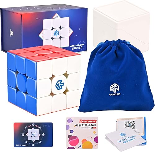 Miniatura 1 de BroMoCube GAN 13 MagLev - Cubo magnético de velocidad esmerilado GAN 13 M, sin calcomanías, 3 x 3, 3 x 3 (versión helada)