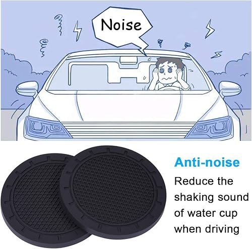 Miniatura 6 de Wisdompro - Posavasos para automóvil, paquete de 4 posavasos de PVC para automóvil, antideslizantes, universales, accesorios interiores de