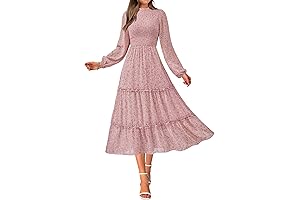 Nollsom Women's 2024 Floral Boho Fall Wedding Guest Maxi Dress