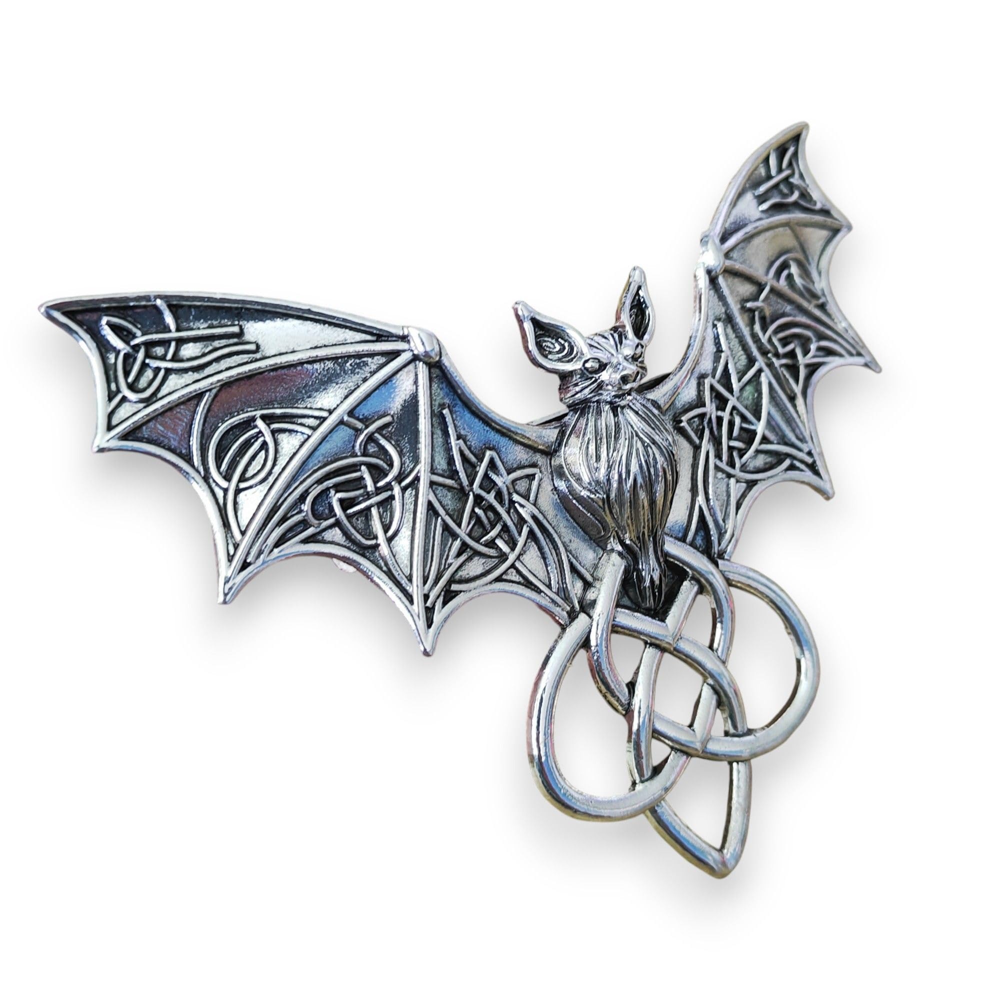 Vintage Celtic Bat Flower Hair Clips - Large Metal Medieval Style Barrettes for Women (): bat & celtic style 1