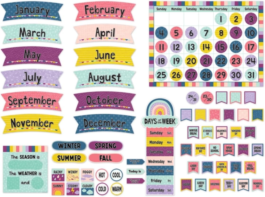 Oh Happy Day Calendar Bulletin Board Set, 96 Pieces
