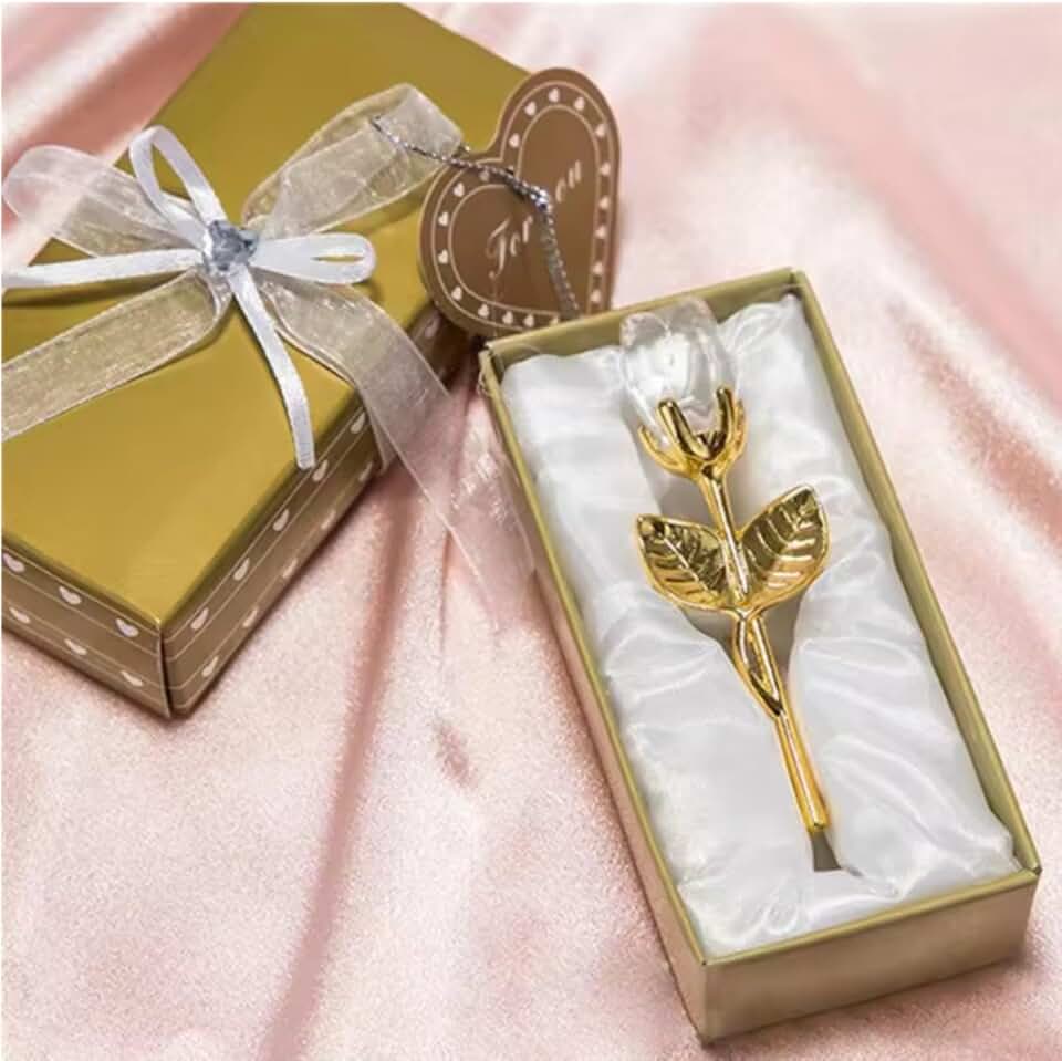 Ornamento de rosa de cristal – presente de dia dos namorados, para casais, lembrança, decoração de casa e casamento