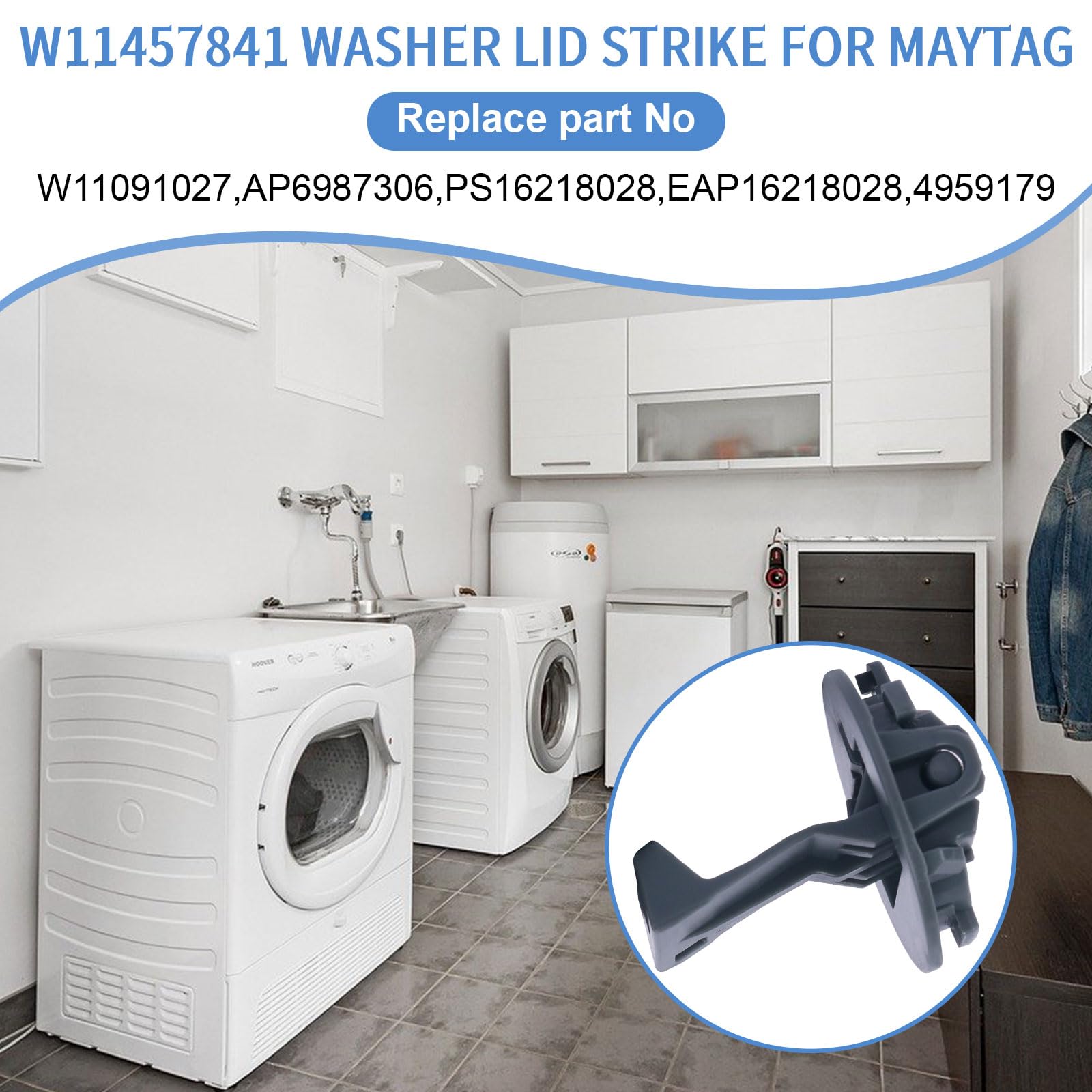 Componente Sicurezza Lavatrice Blocco Coperchio (Lid Lock Strike) Per Lavatrici Whirlpool, Maytag, Sears, Kenmore - Modello W10240513 Tank Lock - Foto 8