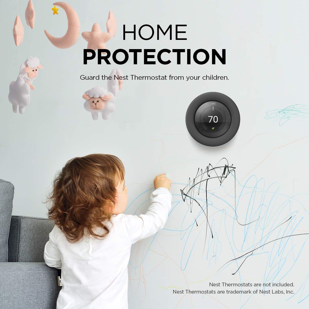 elago Lock Designed for Nest Learning Thermostat [Black] - Compatible with  Google Nest Learning Thermostat 1/2/ 3 Generation & E, Home or Public  Protection, Secure Lock [US Patent Registered] - - Amazon.com