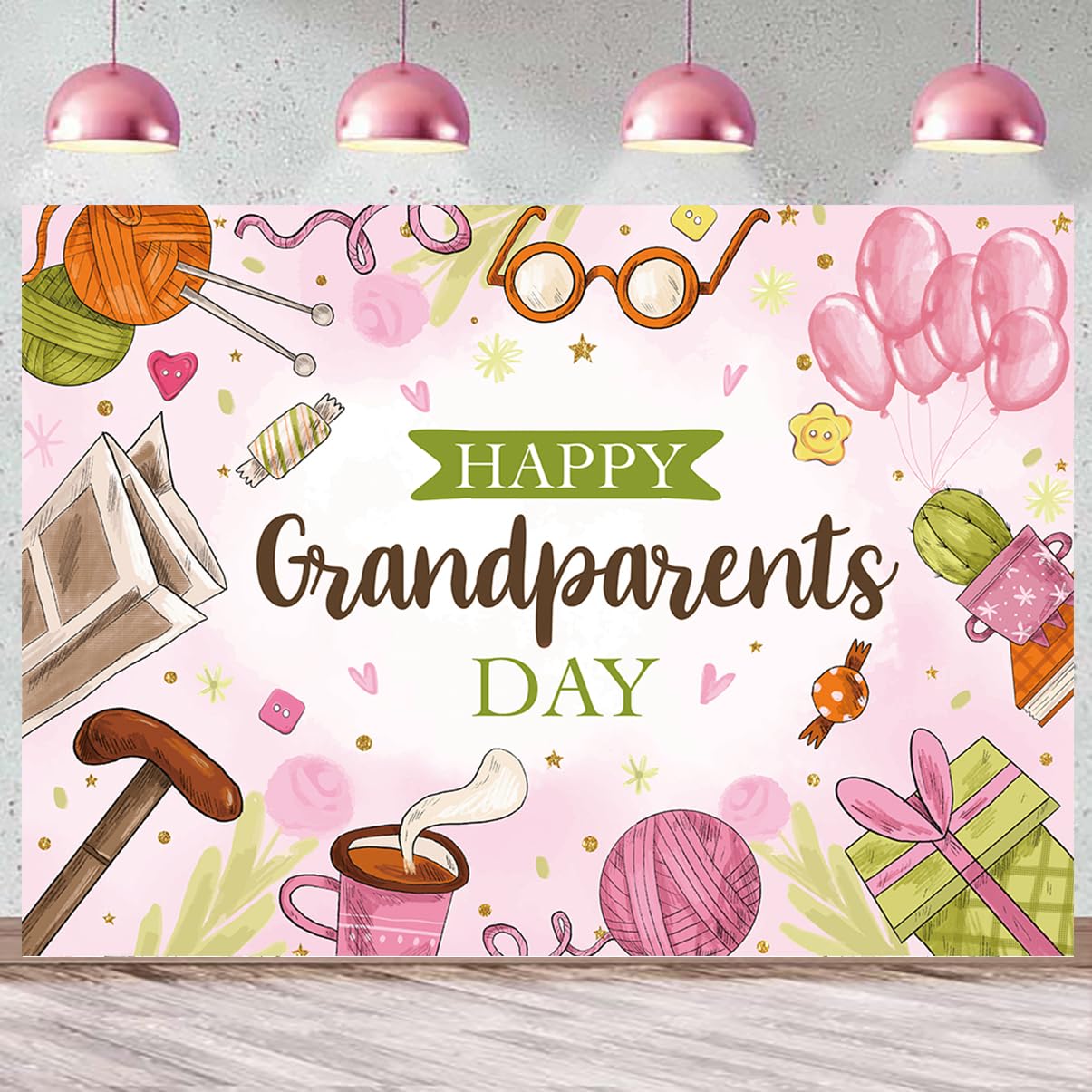Fotohintergrund „Happy Grandparents Day“ – 2,3 X 1,8 M, Vinyl, Für Partys, Fotostudio, Feiern