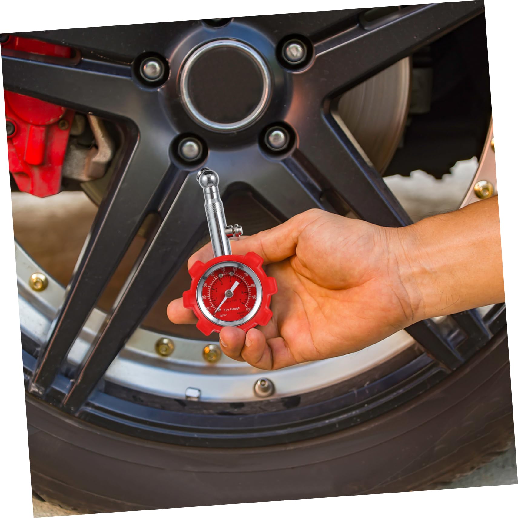 Cabilock 1Pc Portable Tire Pressure Heavy Duty Air Pressure Gauge for Cars Accurate Readings for Various Vehicles Lightweight Design with Reset Button No Batteries Required